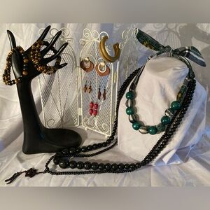 Wooden Costume Jewelry Lot 10 Pieces